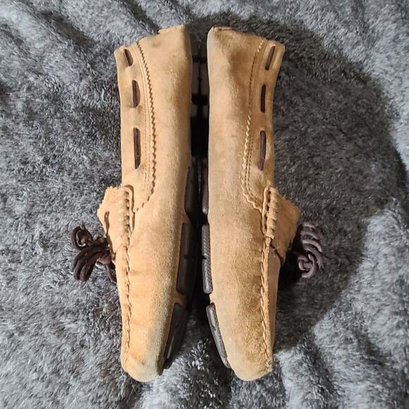 UGG Womens 9 Meena Shearling Suede Leather Driving Shoes Mocassins Slippers - Picture 8 of 9